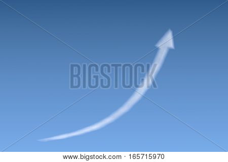 Success white growth cloud with a blue sky background