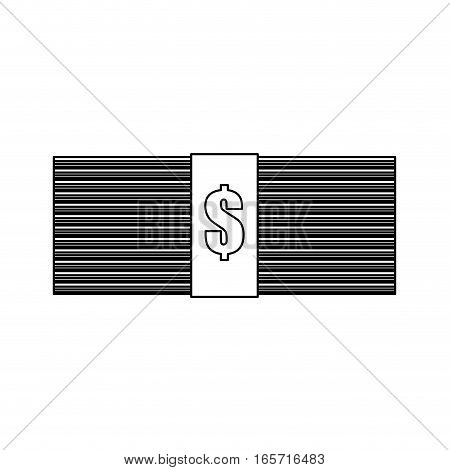 money bills or wad of cash over white background. vector illustration
