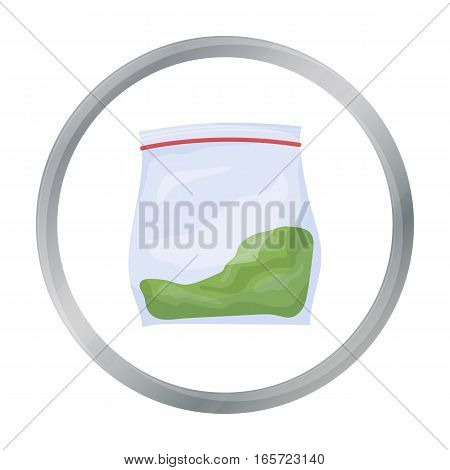Cannabis icon in cartoon style isolated on white background. Drugs symbol vector illustration.