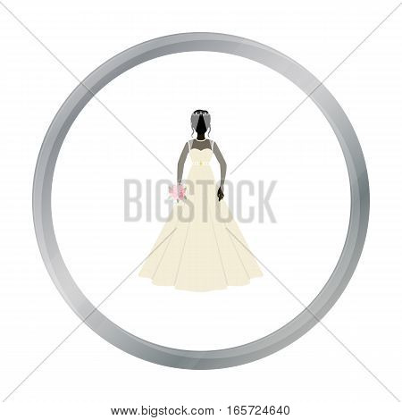 Bride icon in cartoon design isolated on white background. Bride symbol stock vector illustration.