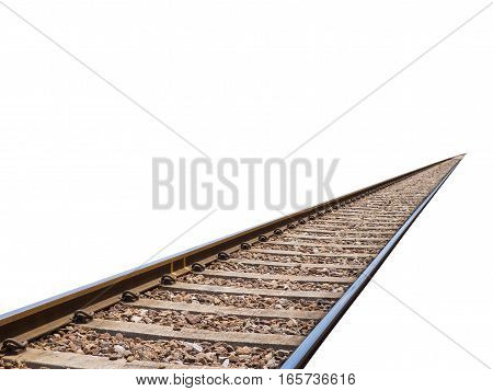 train track isolated from white background for creative idea