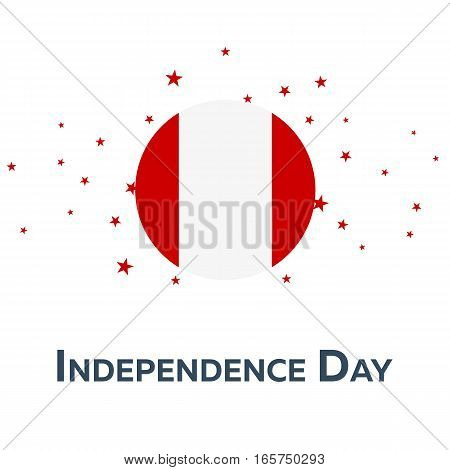 Independence Day Of Peru. Patriotic Banner. Vector Illustration.