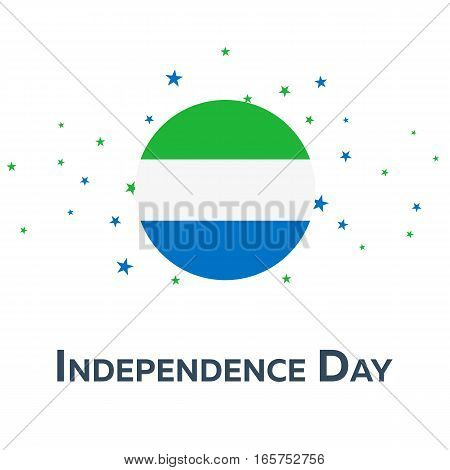 Independence Day Of Sierra Leone. Patriotic Banner. Vector Illustration.