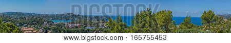 Panorama of the bay Paguera photographed from the mountain in Costa de la Calma.