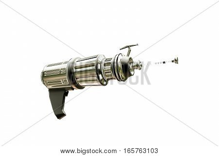 metal space gun isolated on white background