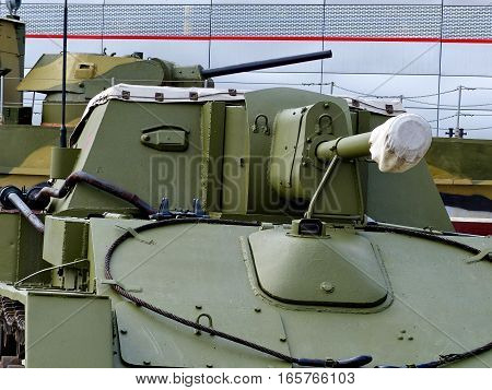 Upper Pyshma, Russia - July 2, 2016: Soviet 76-mm self-propelled gun SU-76M arr. 1943 - exhibit of a of the Museum of military equipment 