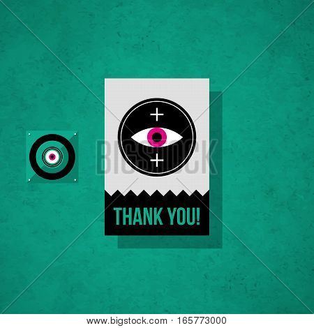 Modern Design Card Template With Mystic Symbols And Wacky Colors. Useful For Invitations, Postcards