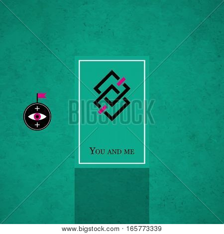 Modern Design Card Template With Mystic Symbols And Wacky Colors. Useful For Invitations, Postcards