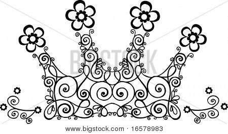 ภาพเวกเตอร์คราวน์เถาวัลย์