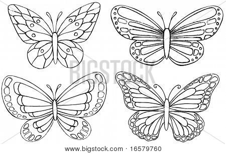 Skizzenhafte Doodle-Schmetterling-Vektor-Illustration