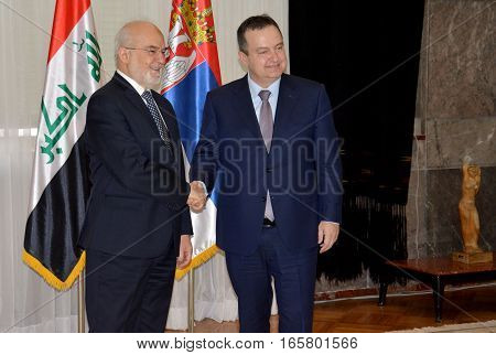 Belgrade, Serbia. January 19Th 2017: Iraq Foreign Minister Dr Ibrahim Al Jaafari In Official Visit T
