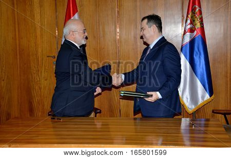 Belgrade, Serbia. January 19Th 2017: Iraq Foreign Minister Dr Ibrahim Al Jaafari In Official Visit T