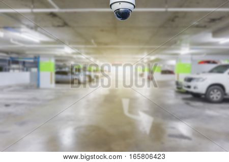 cctv camera installed on the parking lot to protection security