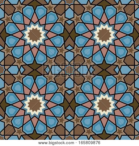 Abstract mosaic seamless pattern in eastern style