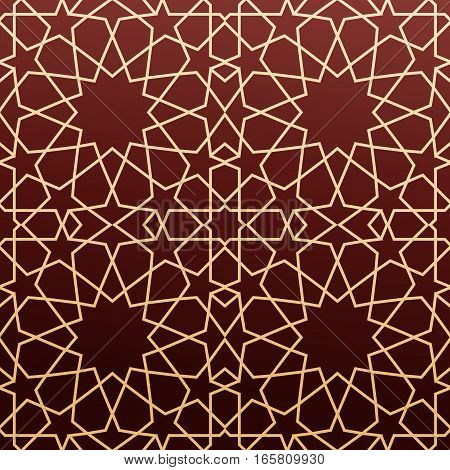 Arabic geometric art seamless pattern with stars