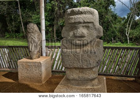 ancient pre-columbian tomb in San Agustin Colombia