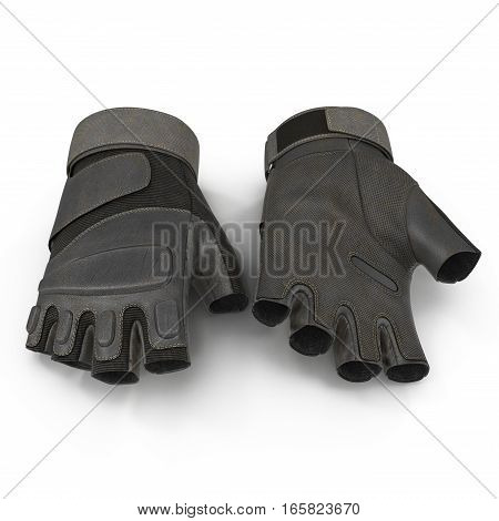 Outdoor Blackhawk short finger gloves US Soldier on white background. 3D illustration