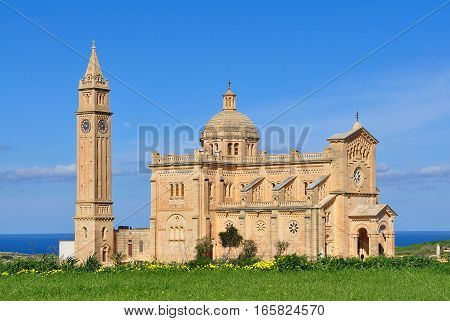 famous Ta Pinu basilica,island Gozo near Malta