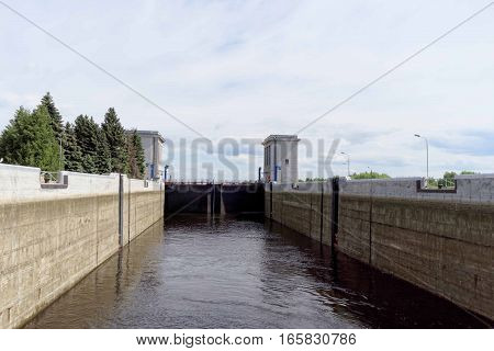 Gorodets, Russia - June 2.2016. View Gorodetsky gateway to the Volga River