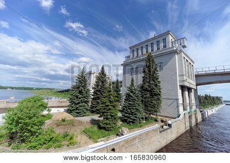Gorodets, Russia - June 2.2016. View of the lower gateway Gorodetsky to the Volga River