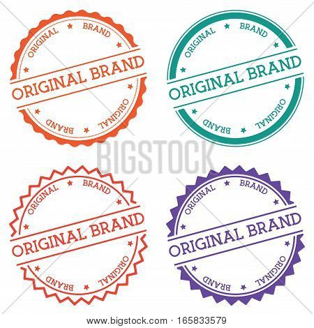 Original Brand Badge Isolated On White Background. Flat Style Round Label With Text. Circular Emblem