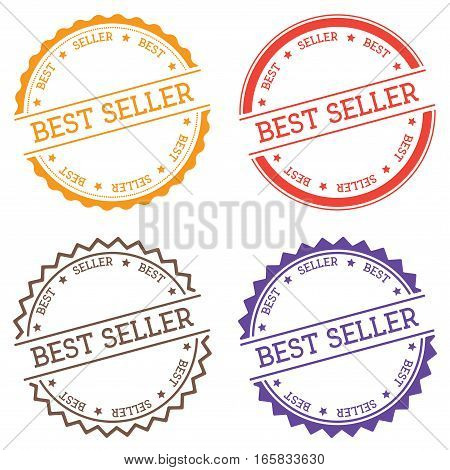 Best Seller Badge Isolated On White Background. Flat Style Round Label With Text. Circular Emblem Ve