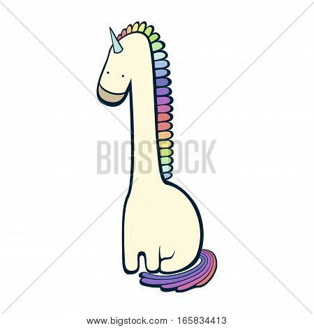 Unicorn weird character  funny  imagination vector art