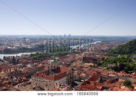 Historical centre of the Prague - city district Mala Strana. Prague Czech republic.