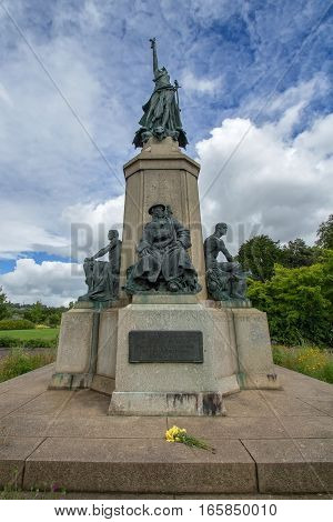 EXETER DEVON UK 11 July 2016: Monument in memory of the fallen in World War II