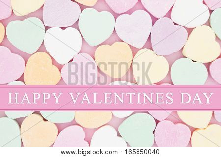 Old fashion Valentine's greeting Retro heart shaped candy with text Happy Valentine's Day