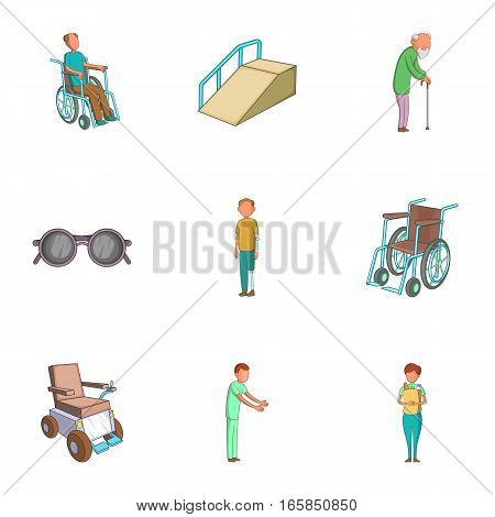 Accessibility icons set. Cartoon illustration of 9 accessibility vector icons for web