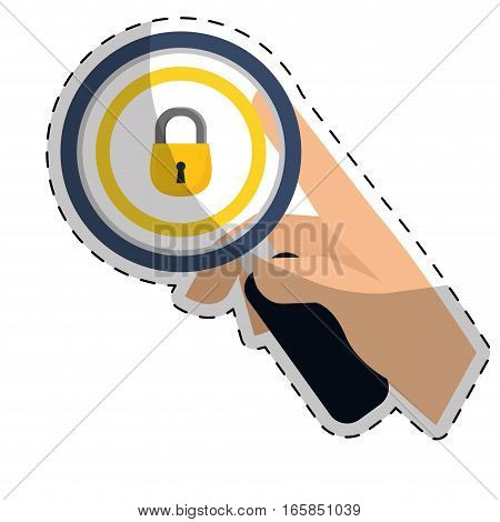 security or privacy related icons image  sticker vector illustration design