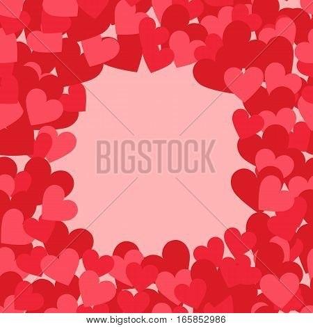 Valentine vector love illustration with frame of herts