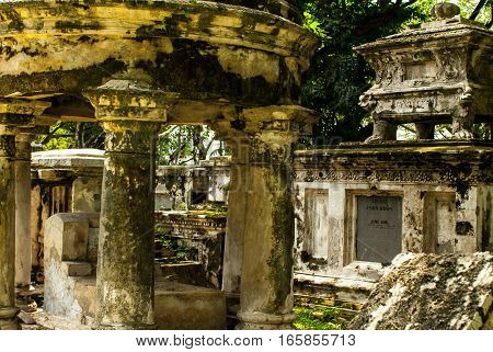 Colonial Graveyard in Georgetown, PenangMalaysia July 2015