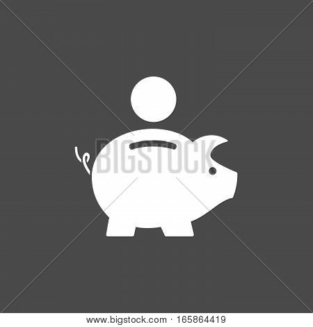 Isolated piggy bank icon on dark background