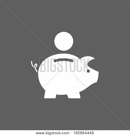 Isolated piggy bank icon on dark background