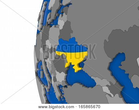 Ukraine On Globe