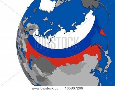 Russia On Globe