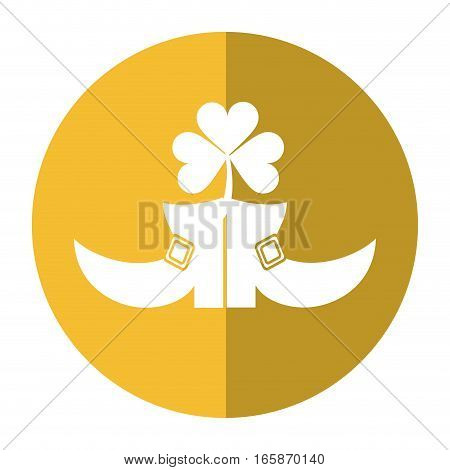 boot leprachaun clover st patrick day shadow vector illustration eps 10