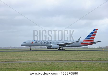 March 27th 2015 Amsterdam Schiphol Airport N205UW American Airlines Boeing 757-200 Polderbaan Runway