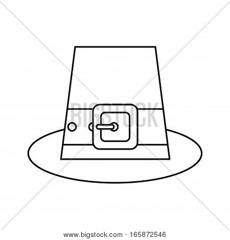 saint patrick day top hat with buckle outline vector illustration eps 10