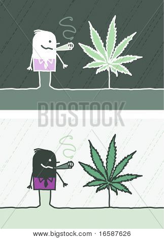 dibujos animados color de cannabis