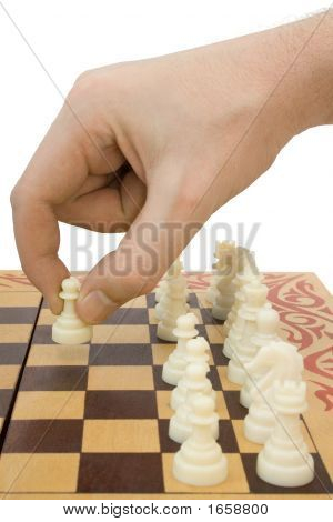 Peão na mão e o tabuleiro de xadrez