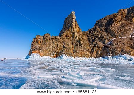 Ice Hummocks On The Lake Baikal Near Cape Khoboy