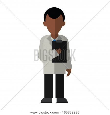 character doctor clipboard uniform medicine vector illustration eps 10