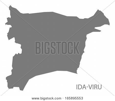 Ida-Viru Estonia Map in grey illustration silhouette