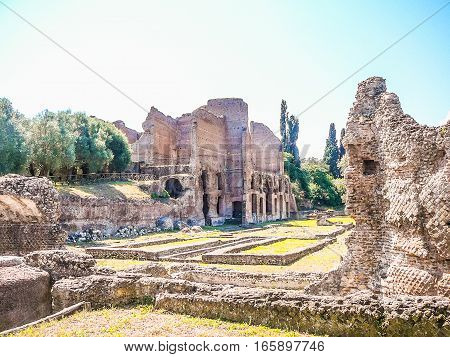 Hdr Villa Adriano Ruins In Tivoli