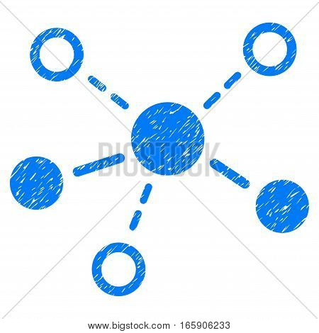 Structure grainy textured icon for overlay watermark stamps. Flat symbol with scratched texture. Dotted vector blue ink rubber seal stamp with grunge design on a white background.