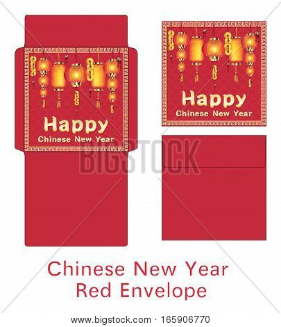 red chinese happy new year envelope vector