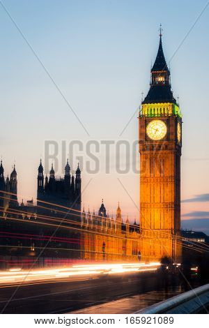 Long exposure night views of the iconic London landmark Big Ben.